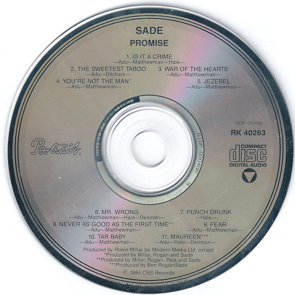 Sade : Promise (CD, Album, RP)