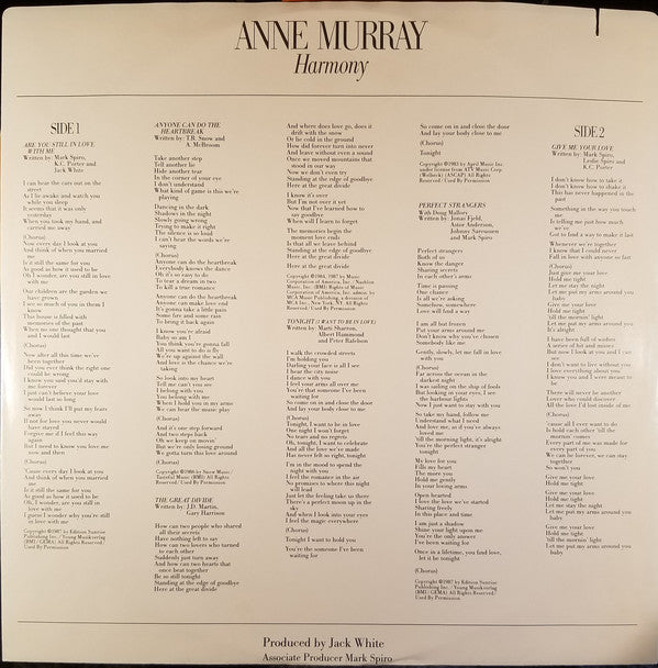 Anne Murray : Harmony (LP, Album)