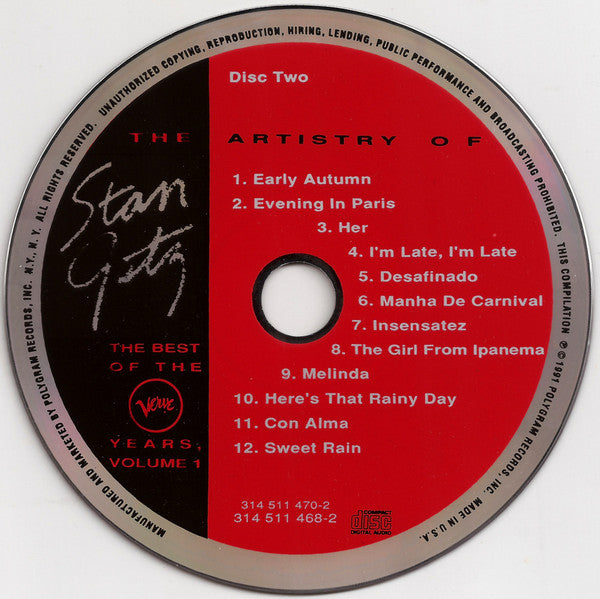 Stan Getz : The Artistry Of Stan Getz: The Best Of The Verve Years, Volume 1 (2xCD, Comp)