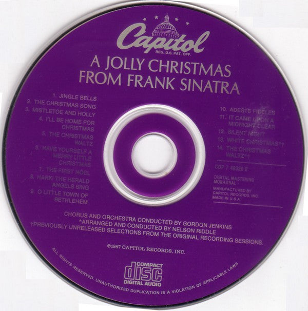 Frank Sinatra : A Jolly Christmas From Frank Sinatra (CD, Album, Mono, RE, RM)