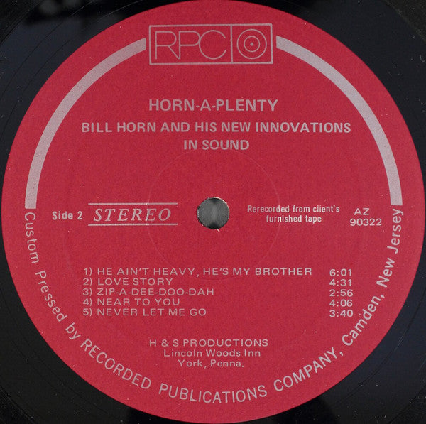 Bill Horn : Horn-A-Plenty: Bill Horn And His New Innovations In Sound (LP)