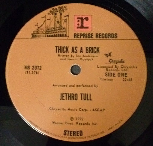 Jethro Tull : Thick As A Brick (LP, Album, San)