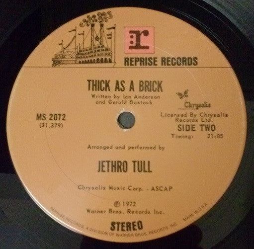 Jethro Tull : Thick As A Brick (LP, Album, San)