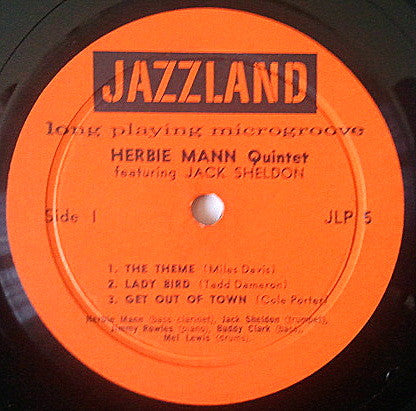 Herbie Mann Quintet & Jack Sheldon : Herbie Mann Quintet Featuring Jack Sheldon (LP, Album, Mono)