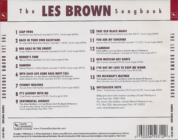 Les Brown And His Band Of Renown : The Les Brown Songbook (CD, Comp)