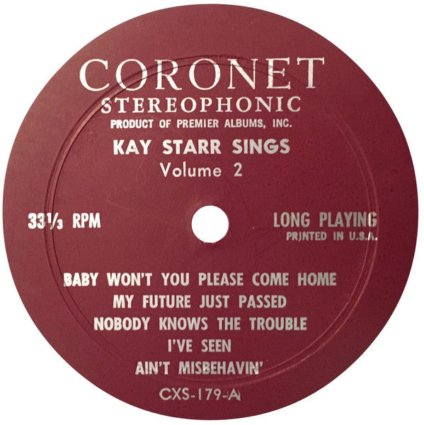 Kay Starr : Kay Starr Sings Volume 2 (LP, Album)