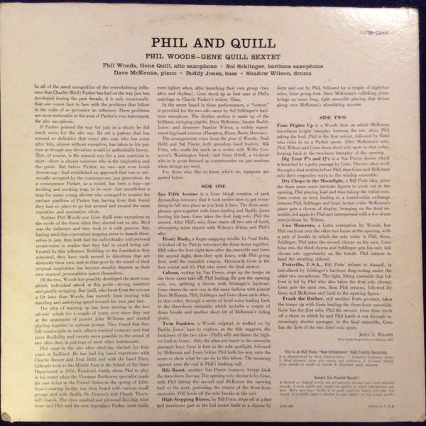 Phil Woods-Gene Quill Sextet : Phil And Quill (LP, Album, Mono)