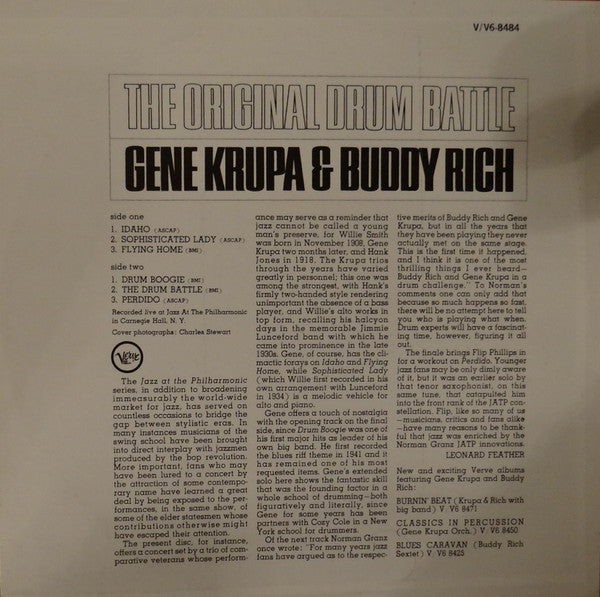 Gene Krupa & Buddy Rich : The Original Drum Battle! (LP, Album, RE)