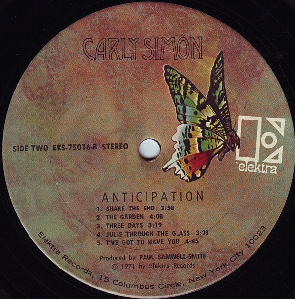 Carly Simon - Anticipation (LP, Album, Pit) (Very Good (VG))