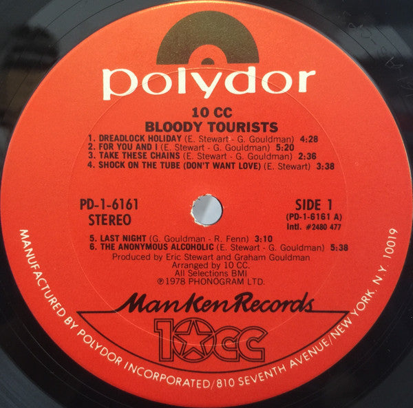 10cc : Bloody Tourists (LP, Album, Pit)