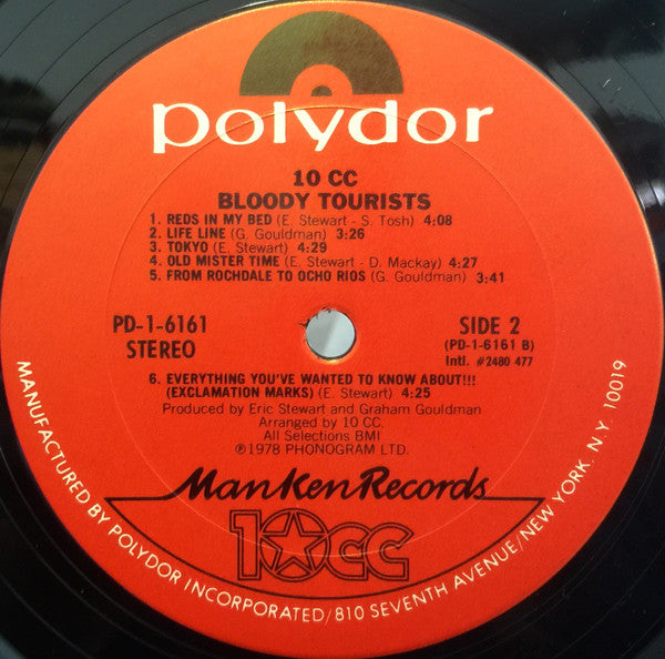 10cc : Bloody Tourists (LP, Album, Pit)