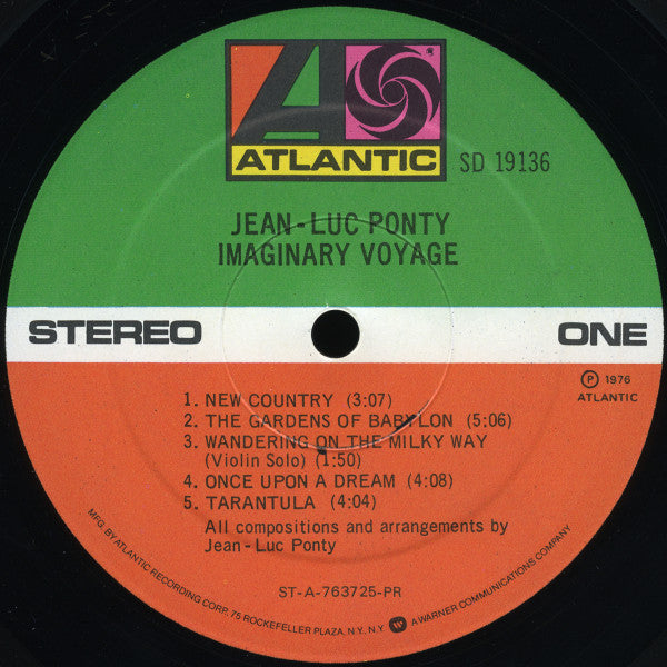 Jean-Luc Ponty : Imaginary Voyage (LP, Album, RE, PR )