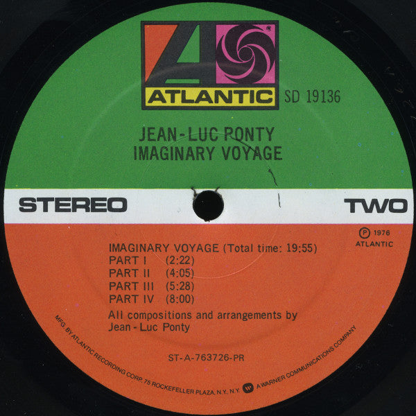 Jean-Luc Ponty : Imaginary Voyage (LP, Album, RE, PR )