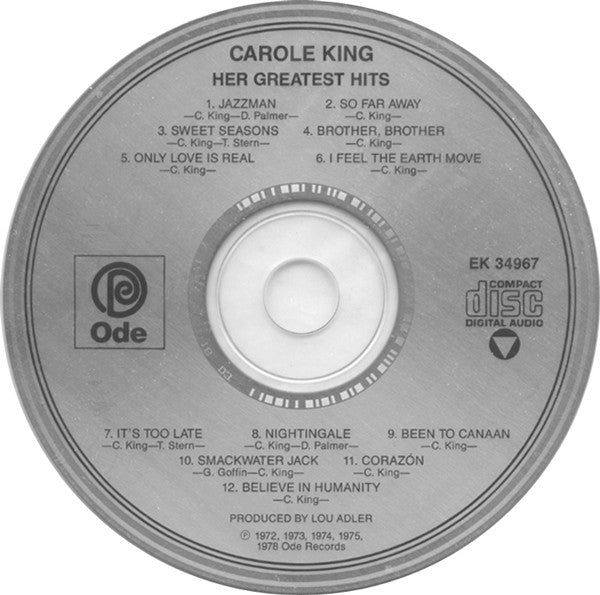 Carole King : Her Greatest Hits - Songs Of Long Ago (CD, Comp)