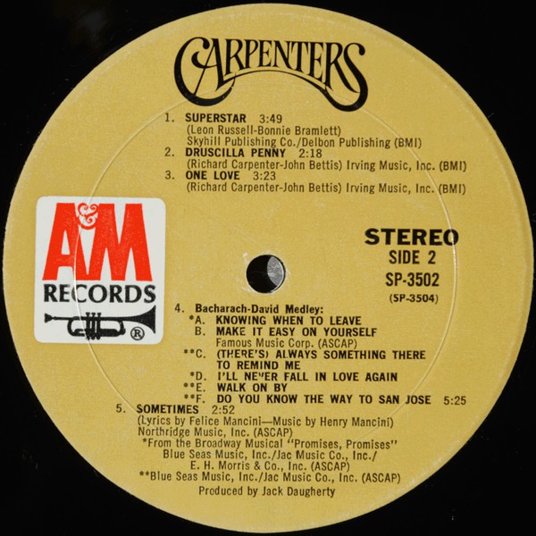 Carpenters : Carpenters (LP, Album, Mon)