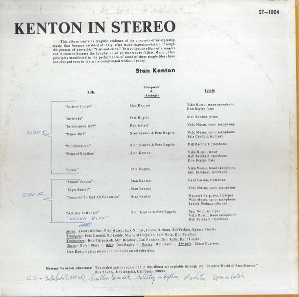 Stan Kenton : Kenton In Stereo (LP, Album)