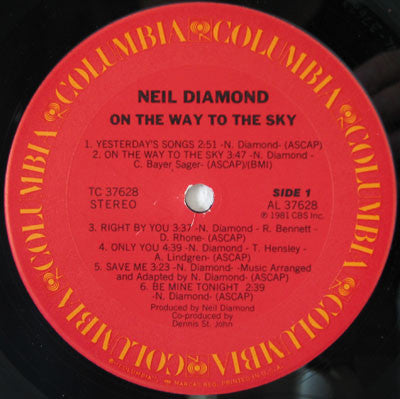 Neil Diamond : On The Way To The Sky (LP, Album)