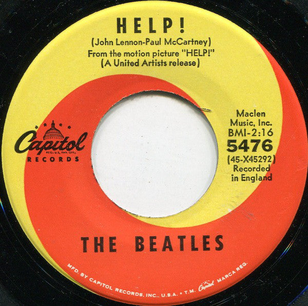 The Beatles : Help! / I’m Down (7", Single, Scr)