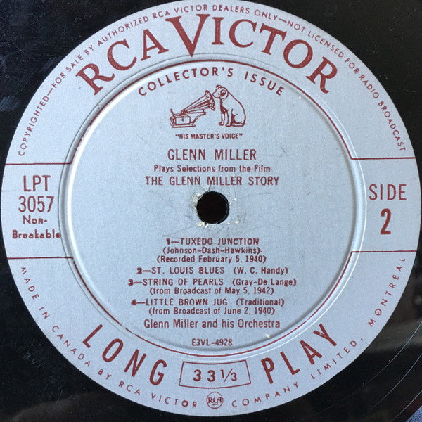 Glenn Miller : Glenn Miller Plays Selections From The Film "The Glenn Miller Story" (10", Comp)