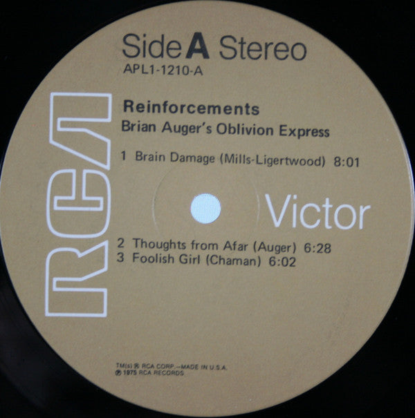 Brian Auger's Oblivion Express : Reinforcements (LP, Album, Ind)