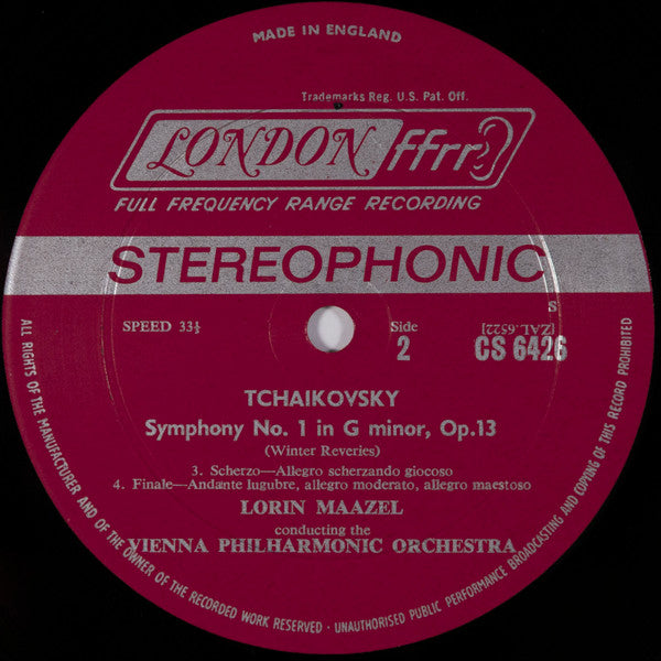 Pyotr Ilyich Tchaikovsky, Lorin Maazel, Wiener Philharmoniker : Symphony No. 1 (LP, Album)