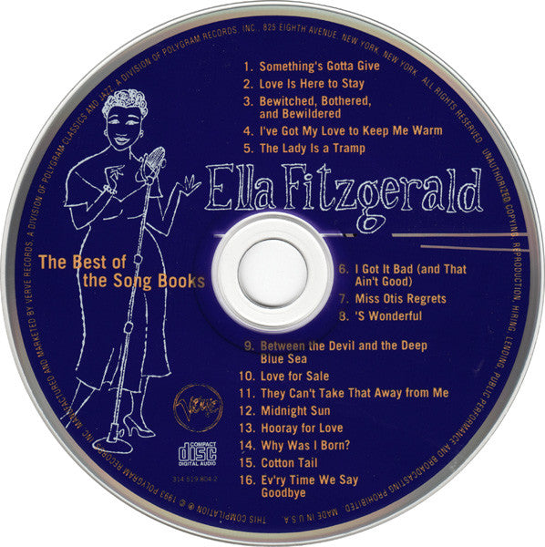 Ella Fitzgerald : The Best Of The Song Books (CD, Comp, Mono)