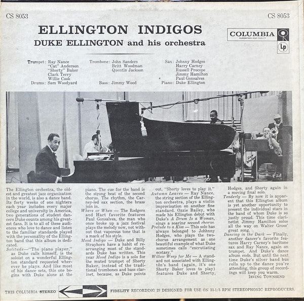 Duke Ellington And His Orchestra : Ellington Indigos (LP, Album)