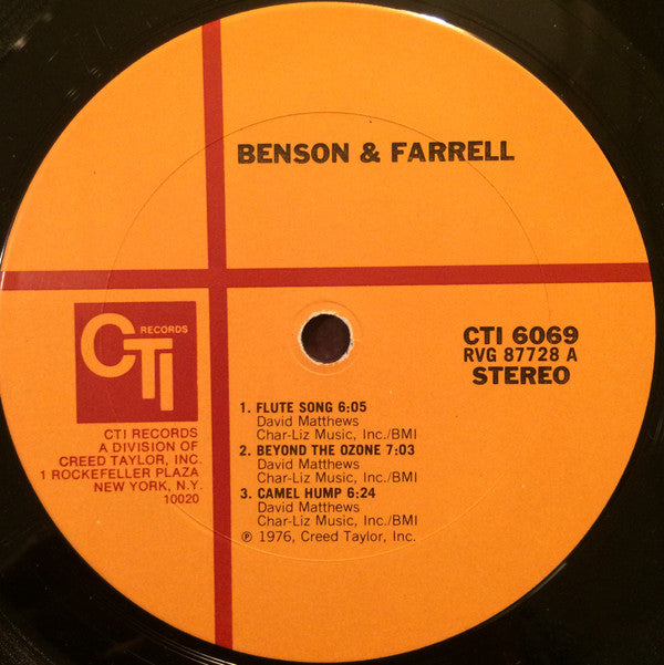 George Benson & Joe Farrell : Benson & Farrell (LP, Album, Gat)