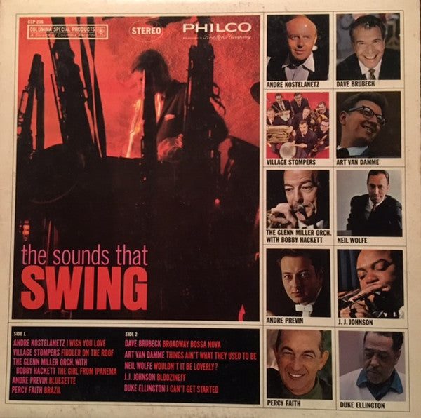 André Kostelanetz, Dave Brubeck, The Village Stompers, Art Van Damme, The Glenn Miller Orchestra, Neil Wolfe, André Previn, J.J. Johnson, Percy Faith, Duke Ellington : the sounds that SWING (LP, Comp)