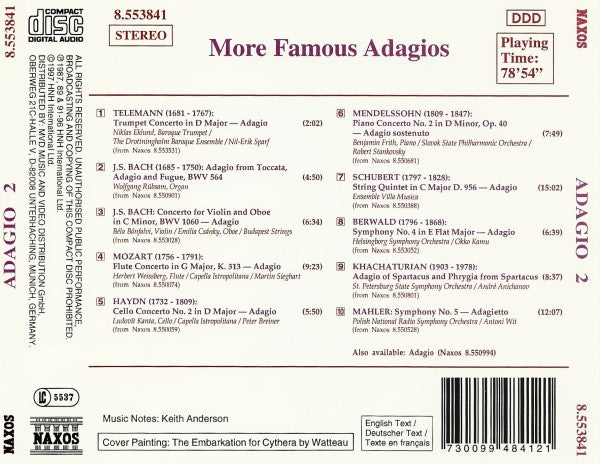 Various : Adagio 2 (More Famous Adagios) (CD, Comp)