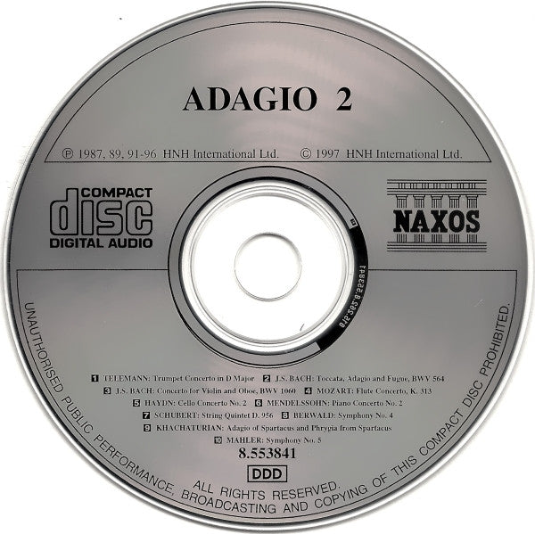 Various : Adagio 2 (More Famous Adagios) (CD, Comp)