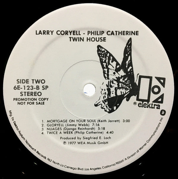 Larry Coryell - Philip Catherine : Twin-House (LP, Album, Promo, Spe)