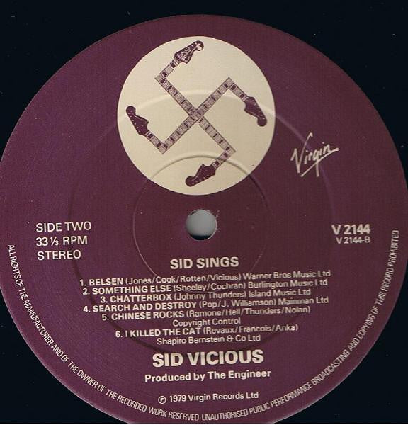 Sid Vicious : Sid Sings (LP, Album, Fir)