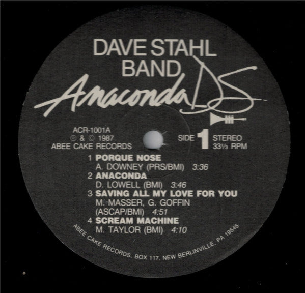 Dave Stahl Band : Anaconda (LP, Album)