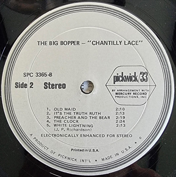 Big Bopper : Chantilly Lace (LP, Album, RE, Ele)