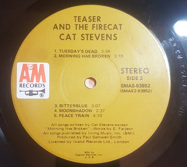 Cat Stevens : Teaser And The Firecat (LP, Album, Club, Gat)