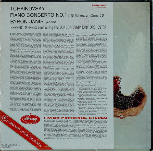 Pyotr Ilyich Tchaikovsky, Byron Janis, The London Symphony Orchestra, Herbert Menges : Piano Concerto No. 1 (LP)