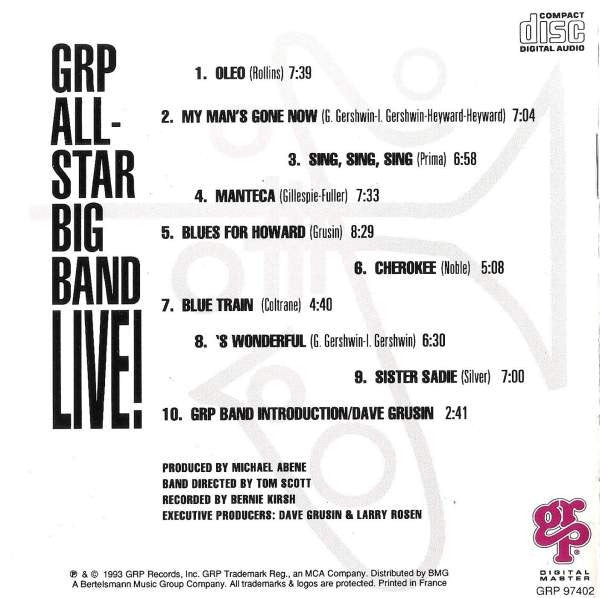 Dave Grusin Presents GRP All-Star Big Band : Live! (CD, Album, Promo)