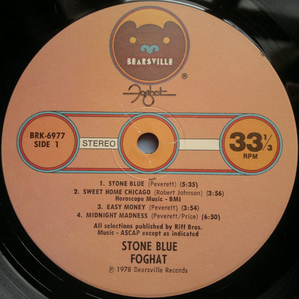 Foghat : Stone Blue (LP, Album, Pin)