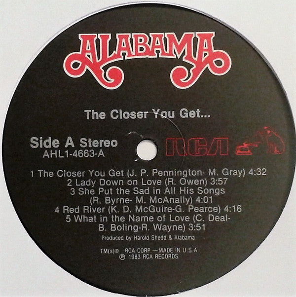 Alabama : The Closer You Get... (LP, Album, Ind)