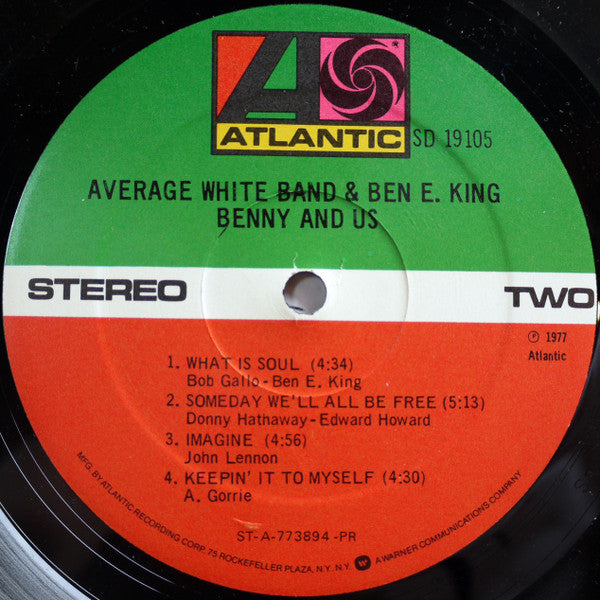Average White Band & Ben E. King : Benny And Us (LP, Album, PR )