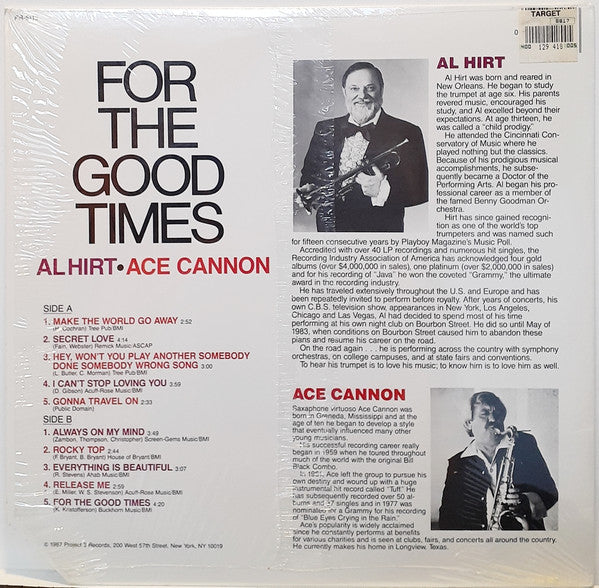 Ace Cannon, Al Hirt - For The Good Times (LP, Album, Dig) (Very Good Plus  (VG+))