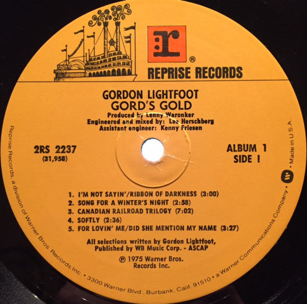 Gordon Lightfoot : Gord's Gold (2xLP, Comp, Pin)