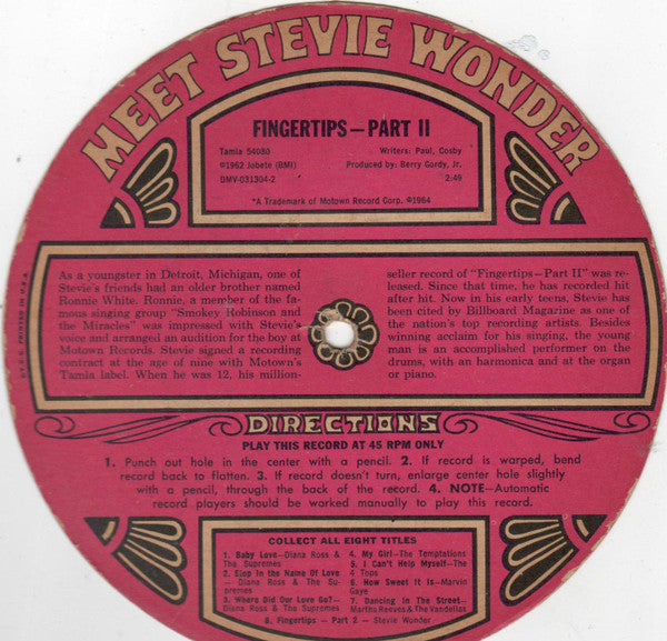 Stevie Wonder : Fingertips - Part Two (Flexi, 7", S/Sided, Single, Card)