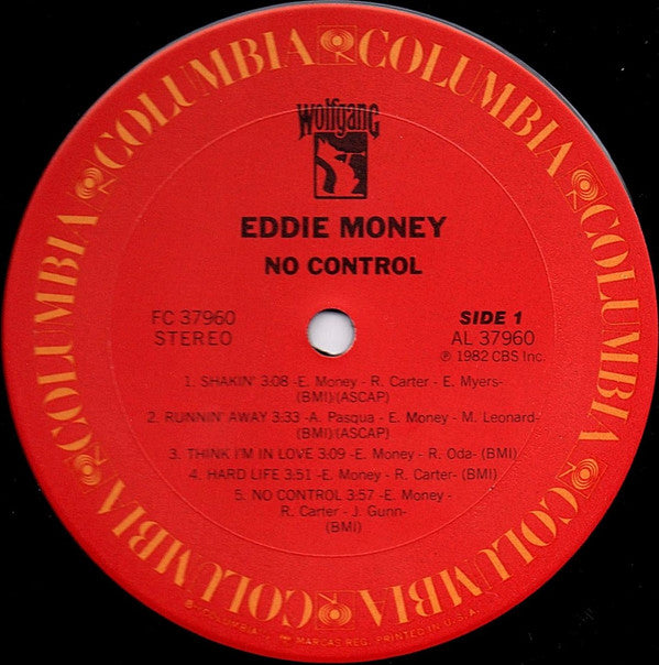 Eddie Money : No Control (LP, Album, Ter)