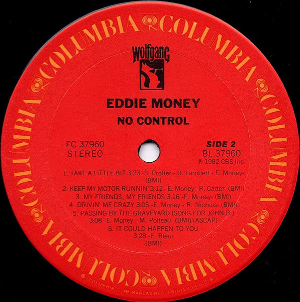 Eddie Money : No Control (LP, Album, Ter)