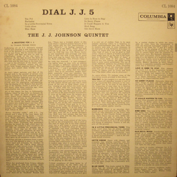 The J.J. Johnson Quintet : Dial J.J. 5 (LP, Album, Mono)