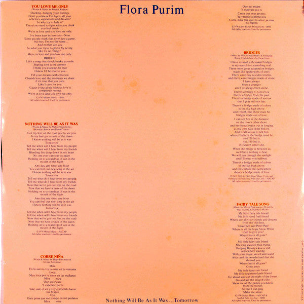 Flora Purim : Nothing Will Be As It Was...Tomorrow (LP, Album, Win)