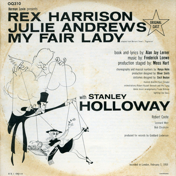 "My Fair Lady" Original London Cast, Rex Harrison, Julie Andrews With Stanley Holloway Book And Lyrics By Alan Jay Lerner Music By Frederick Loewe : My Fair Lady (Reel, 4tr Stereo, 7" Reel, Album)