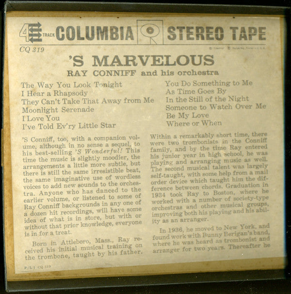 Ray Conniff & His Orchestra : 'S Marvelous (Reel, 4tr Stereo, 7" Reel)